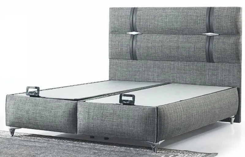 Casa Padrino Luxus Doppelbett Grau - Modernes Massivholz Bett - Moderne Schlafzimmer & Hotel Möbel - Luxus Kollektion