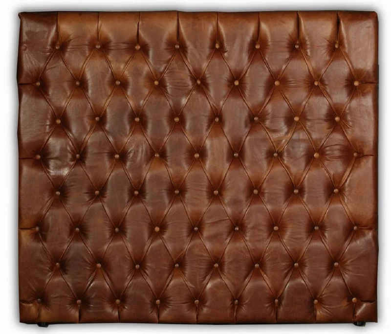 Casa Padrino Luxus Chesterfield Leder Bett-Kopfteil Braun 200 x H. 140 cm - Chesterfield Echtleder Schlafzimmer & Hotel Möbel - Luxus Kollektion