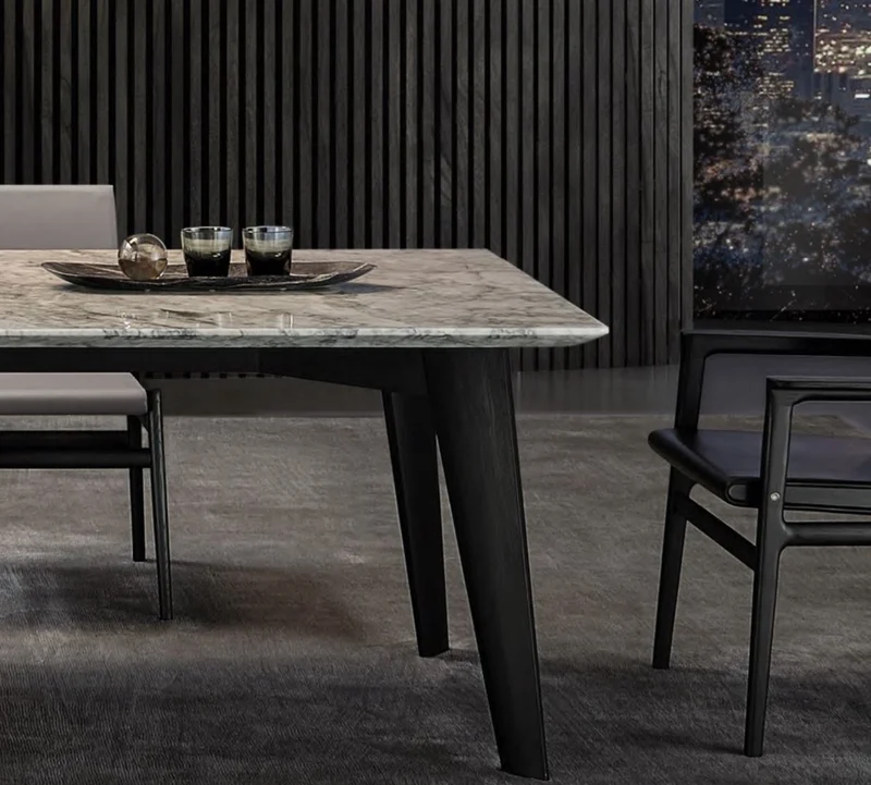 Casa Padrino Luxus Esstisch Weiß / Schwarz 240 x 100 x H. 75 cm - Moderner Küchentisch mit hochwertiger italienischer Calacatta Marmor Tischplatte - Luxus Esszimmer Möbel