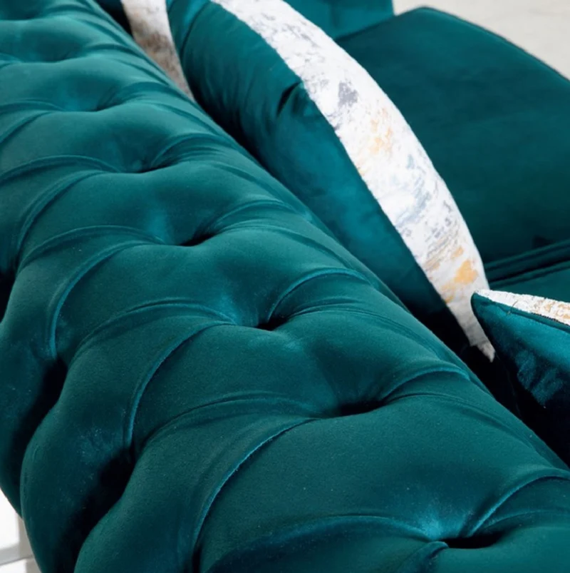 Casa Padrino Luxus Barock Chesterfield Sofa Grün / Braun - Prunkvolles Wohnzimmer Sofa im Barockstil - Barock Wohnzimmer Möbel
