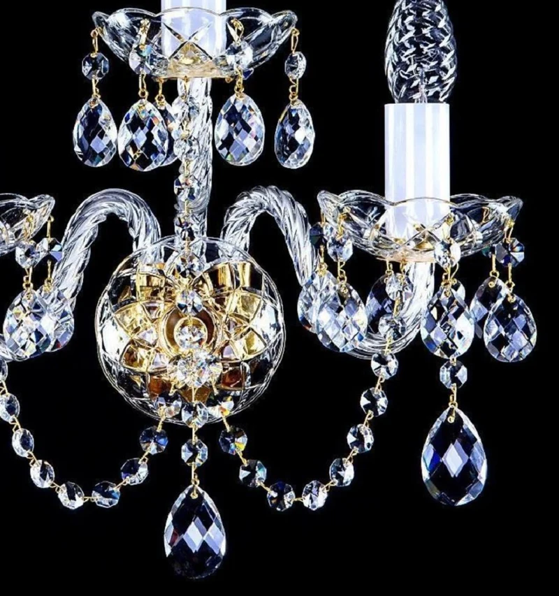 Casa Padrino Luxus Barock Kristall Wandleuchte Gold 34 x 17 x H. 38 cm - Prunkvolle Wandlampe mit Böhmischem Kristallglas - Barock Wandleuchten