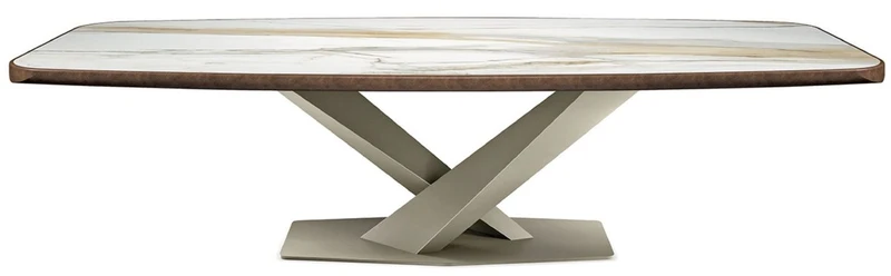 Casa Padrino Luxus Esstisch Mehrfarbig / Titanfarben 300 x 128 x H. 73 cm - Esszimmertisch mit hochwertiger Keramik Tischplatte - Moderne Esszimmer Möbel - Luxus Qualität - Made in Italy