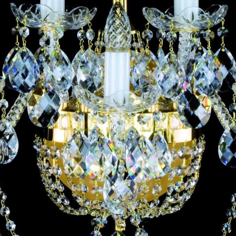 Casa Padrino Luxus Barock Kristall Wandleuchte Gold 51 x 32 x H. 56 cm - Prunkvolle Wandlampe mit Böhmischem Kristallglas - Edel & Prunkvoll