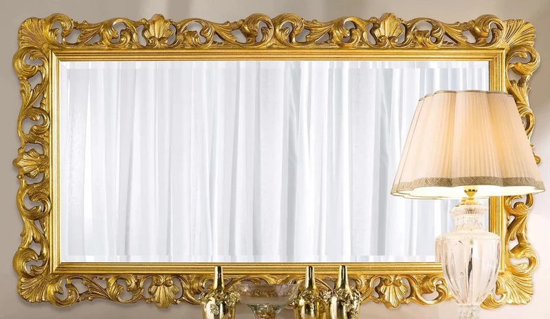 Casa Padrino Luxus Barock Spiegel Gold - Rechteckiger Wandspiegel im Barockstil - Prunkvolle Barock Möbel - Luxus Qualität - Made in Italy