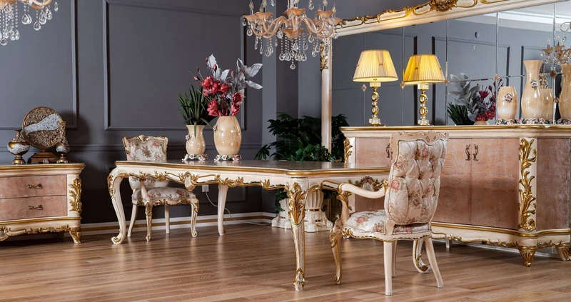Casa Padrino Luxus Barock Sideboard Beige / Weiß / Gold - Prunkvoller Massivholz Schrank mit 4 Türen - Barock Möbel
