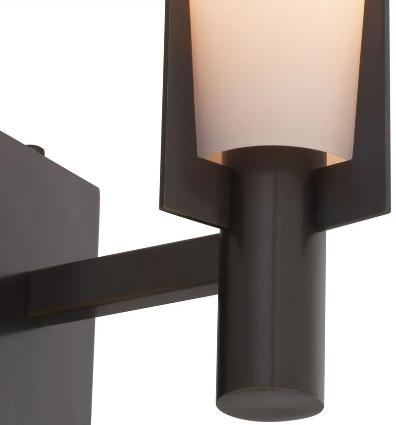 Casa Padrino Luxus Wandleuchte Bronzefarben / Weiß 13 x 19 x H. 40,5 cm - Elegante Metall Wandlampe mit Glas Lampenschirm - Luxus Leuchten