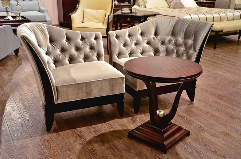 Casa Padrino Luxus Wohnzimmer Sessel Set Silbergrau / Dunkelbraun - 2 Neoklassische Sessel mit edlem Velourstoff - Wohnzimmer Möbel im Neoklassischem Stil