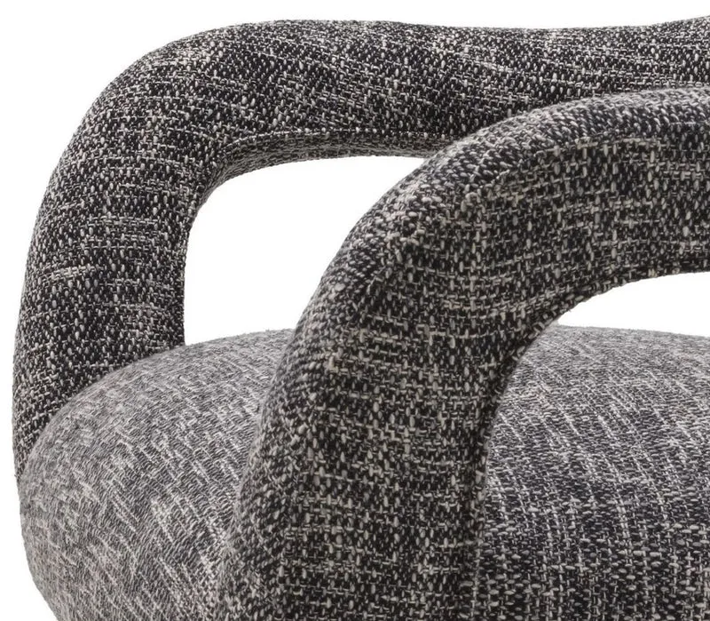 Casa Padrino Designer Sessel Schwarz / Schwarz 80 x 76 x H. 85 cm - Wohnzimmer Sessel - Designer Möbel - Luxus Qualität