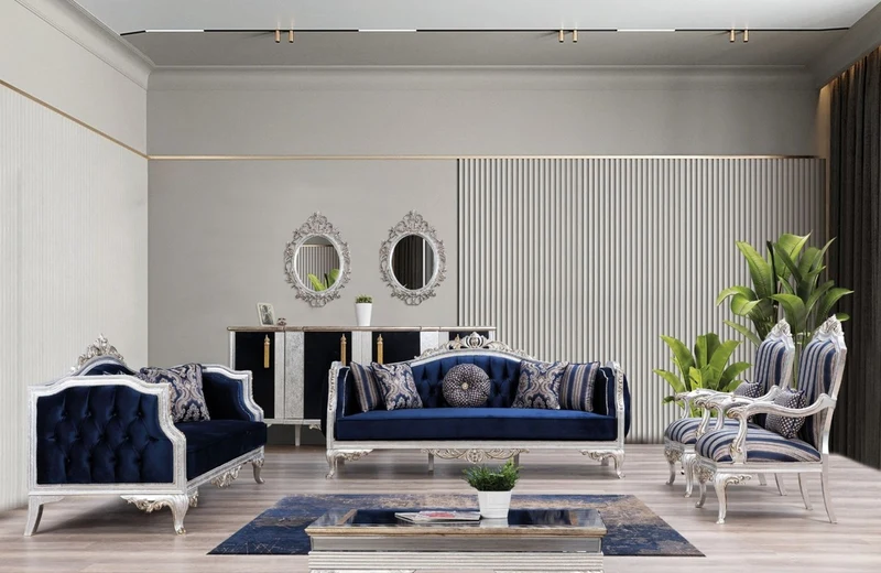 Casa Padrino Luxus Barock Wohnzimmertisch Schwarz / Silber / Gold 102 x 102 x H. 41 cm - Edler Massivholz Couchtisch im Barockstil - Barock Wohnzimmer Möbel