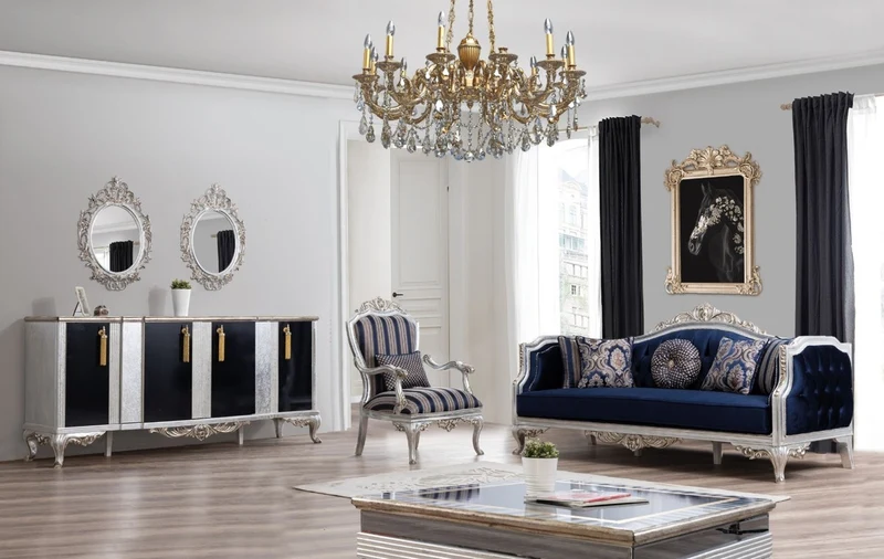 Casa Padrino Luxus Barock Wohnzimmertisch Schwarz / Silber / Gold 102 x 102 x H. 41 cm - Edler Massivholz Couchtisch im Barockstil - Barock Wohnzimmer Möbel