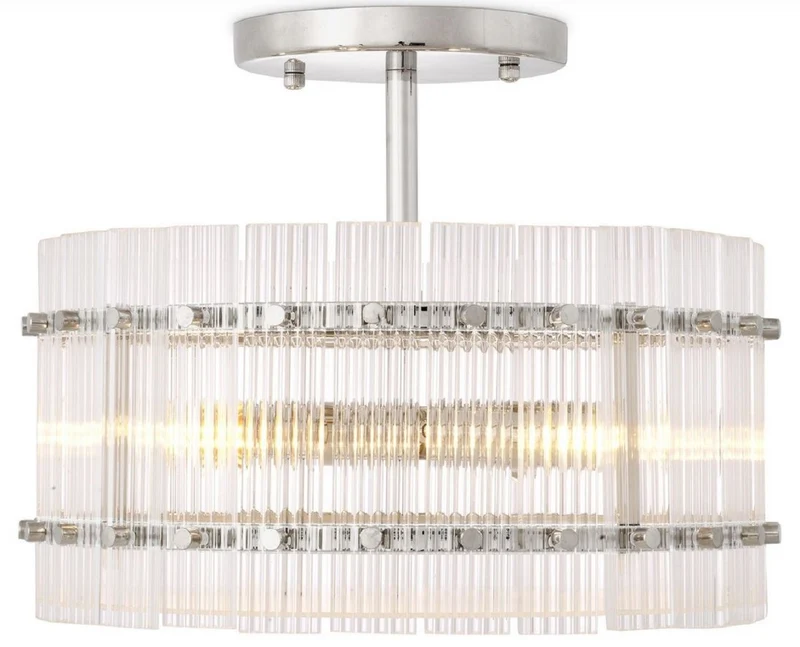 Casa Padrino Luxus Deckenleuchte Silber / Weiß Ø 45 x H. 22 cm - Runde Glas Deckenlampe - Moderne Deckenleuchten