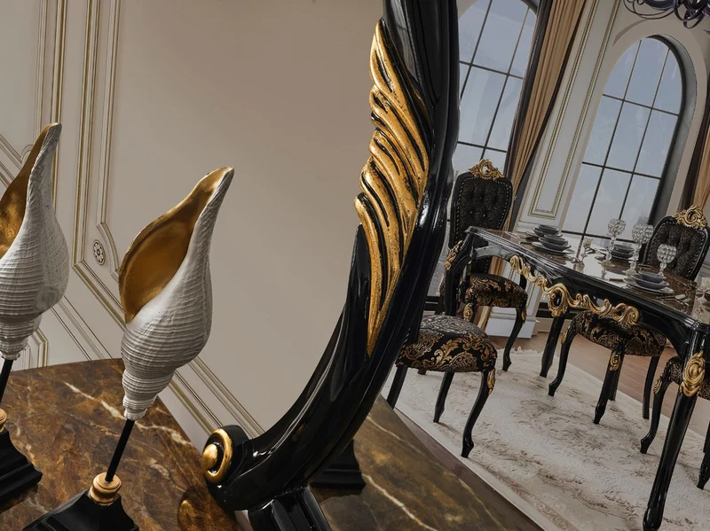 Casa Padrino Luxus Barock Möbel Set - Sideboard mit Spiegel in Braun, Schwarz und Gold