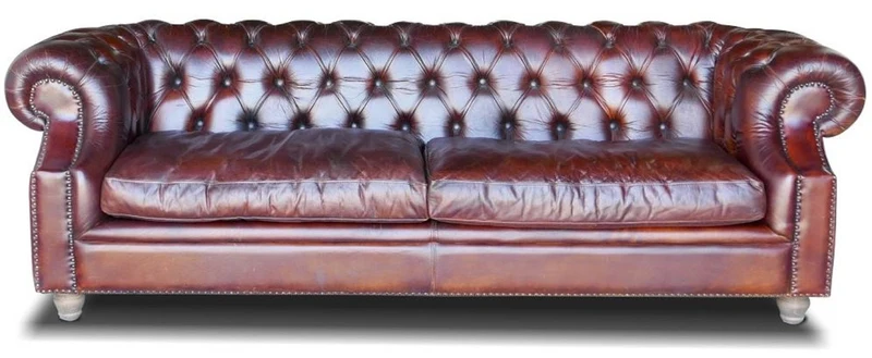 Casa Padrino Luxus Chesterfield Leder Sofa 240 x 100 x H. 80 cm - Verschiedene Farben - Echtleder Wohnzimmer Sofa - Chesterfield Wohnzimmer Möbel