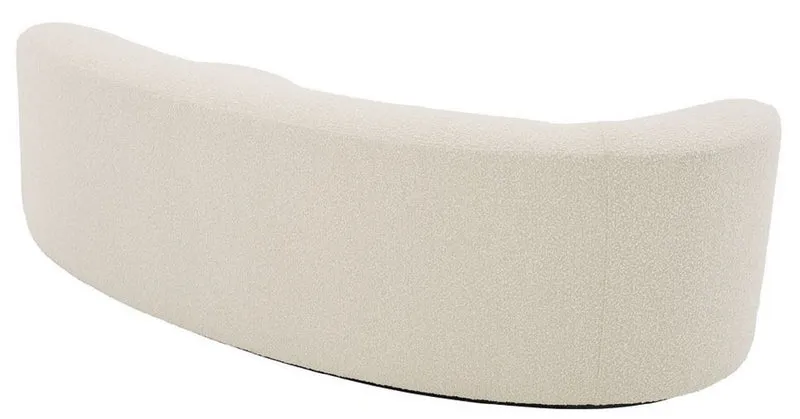 Casa Padrino Luxus Sofa Creme / Schwarz 230 x 110 x H. 68 cm - Gebogenes Wohnzimmer Sofa - Hotel Sofa - Luxus Qualität