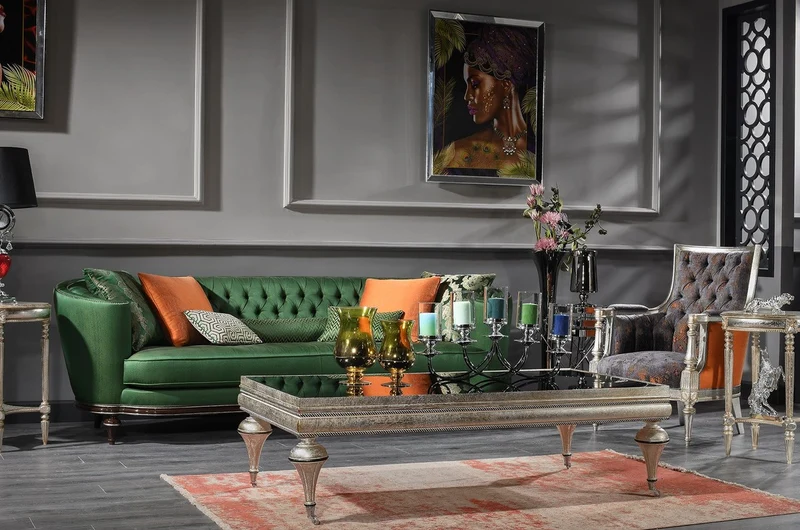 Casa Padrino Luxus Barock Couchtisch Schwarz / Silber - Prunkvoller Massivholz Wohnzimmertisch mit Glasplatte - Barock Wohnzimmer Möbel