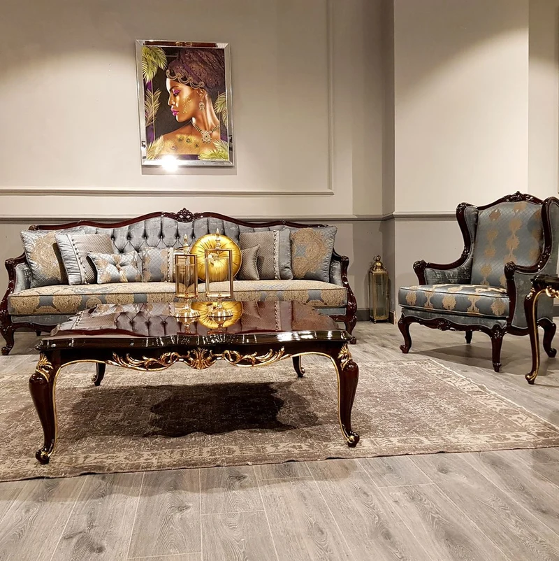 Casa Padrino Luxus Barock Couchtisch Dunkelbraun - Handgefertigter Massivholz Wohnzimmertisch - Barock Wohnzimmer Möbel - Edel & Prunkvoll