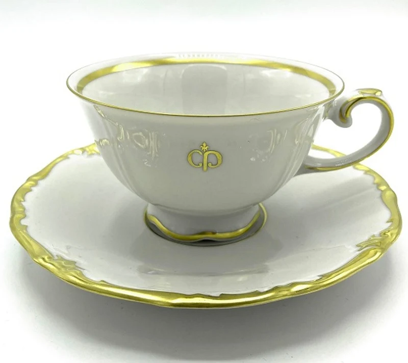 Casa Padrino Luxus Barock Kaffeetassen 6er Set Weiß / Gold - Edles Reichenbach Porzellan - Made in Germany
