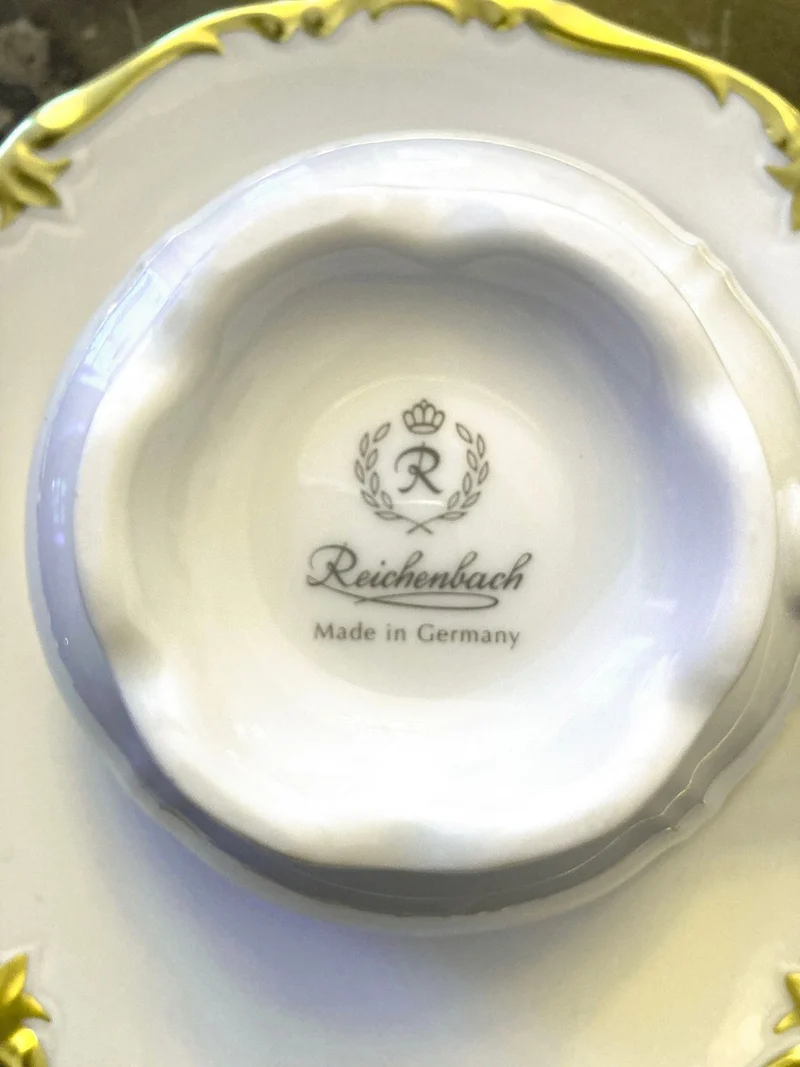 Casa Padrino Luxus Barock Kaffeetassen 6er Set Weiß / Gold - Edles Reichenbach Porzellan - Made in Germany