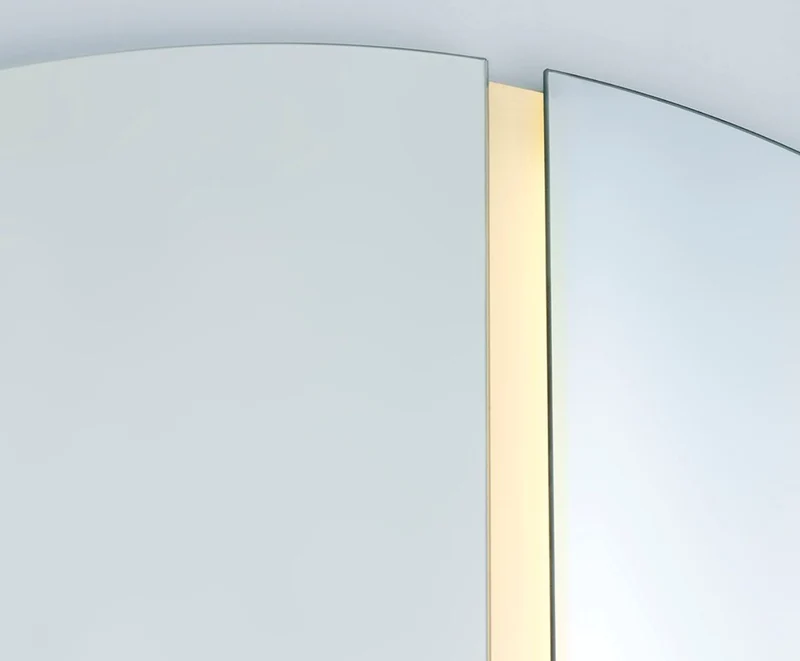 Casa Padrino Luxus Spiegel Ø 150 cm - Runder Wandspiegel mit LED Streifen - Wohnzimmer Hotel Restaurant Boutique Spiegel