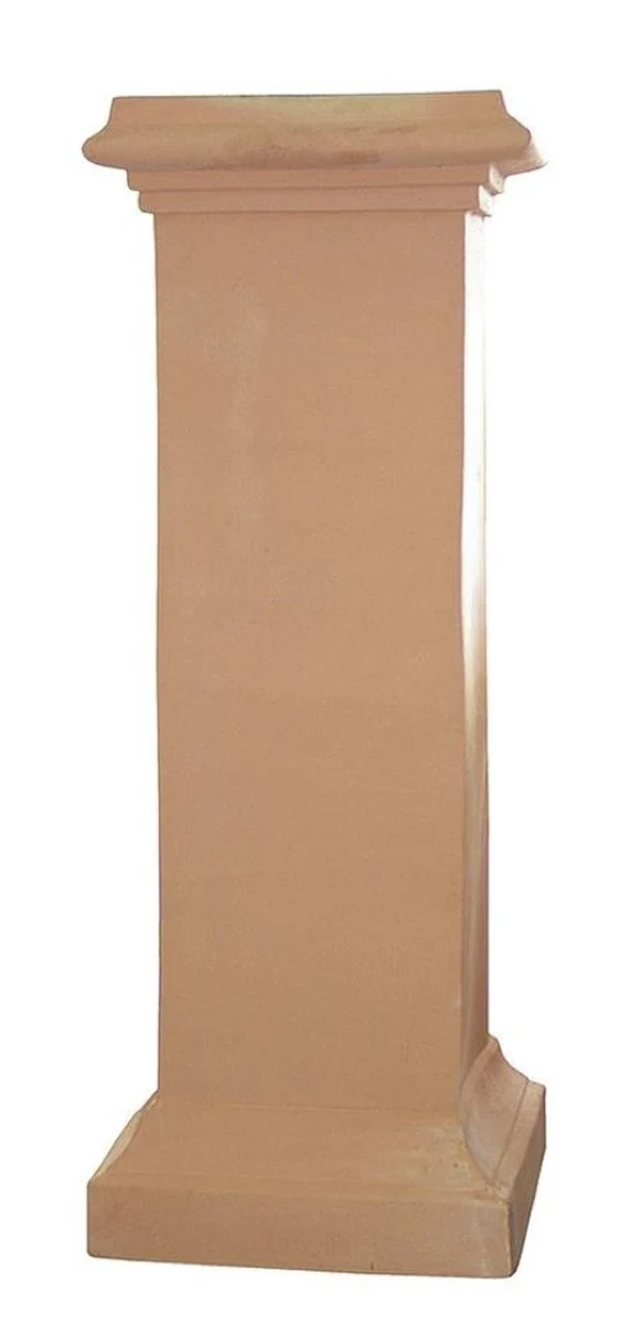 Casa Padrino Barock Säule Terracotta 38 x 38 x H. 65 cm - Handgefertigte Keramik Deko Säule - Barock Garten Terrassen Deko
