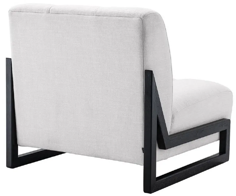 Casa Padrino Luxus Sessel Weiß / Schwarz 83,5 x 90 x H. 83,5 cm - Wohnzimmer Sessel - Hotel Sessel - Luxus Möbel