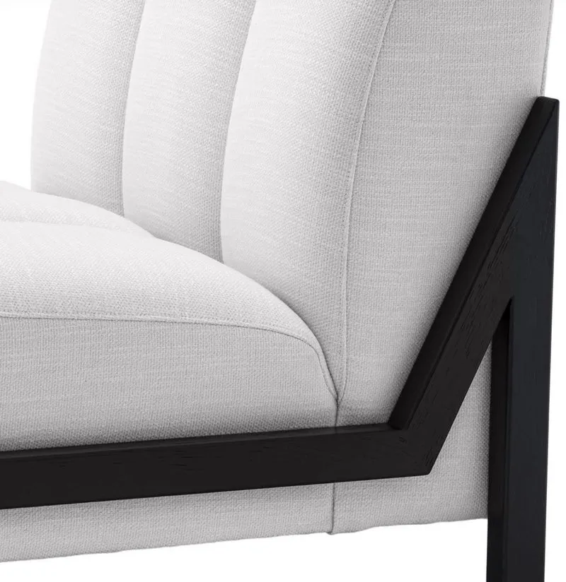 Casa Padrino Luxus Sessel Weiß / Schwarz 83,5 x 90 x H. 83,5 cm - Wohnzimmer Sessel - Hotel Sessel - Luxus Möbel