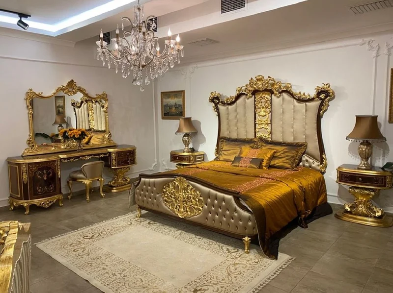 Casa Padrino Luxus Barock Nachtkommode Dunkelbraun / Gold - Handgefertigter Nachttisch mit Schublade - Hochwertige Barock Schlafzimmer Möbel - Edel & Prunkvoll