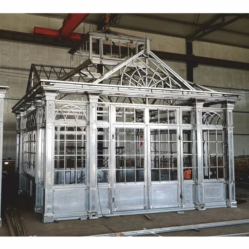 Casa Padrino Luxus Gartenhaus Weiß 472 x 396 x H. 548 cm - Schmiedeeisen Garten Pavillon mit Fensterscheiben
