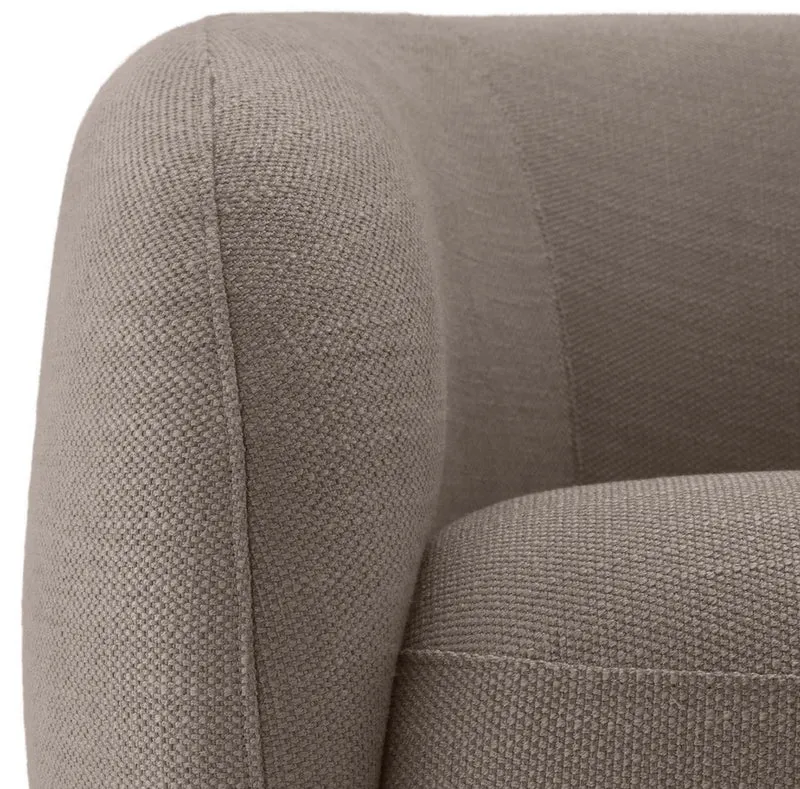 Casa Padrino Luxus Drehsessel Sandfarben / Messing 96 x 85 x H. 74 cm - Wohnzimmer Sessel - Wohnzimmer Möbel - Luxus Qualität