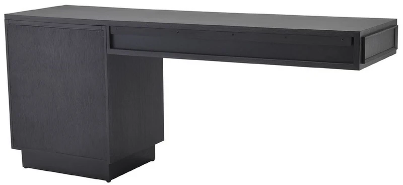Casa Padrino Designer Massivholz Schreibtisch Anthrazitgrau 183 x 51 x H. 79 cm - Bürotisch - Computertisch - Büro Möbel - Luxus Qualität