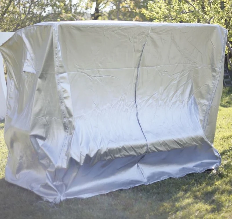 Casa Padrino Luxus Hollywood Schaukel Schutzbezug Grau 260 cm - Wetterfeste Garten Schaukel Schutzhülle - Garten Accessoires - Luxus Qualität