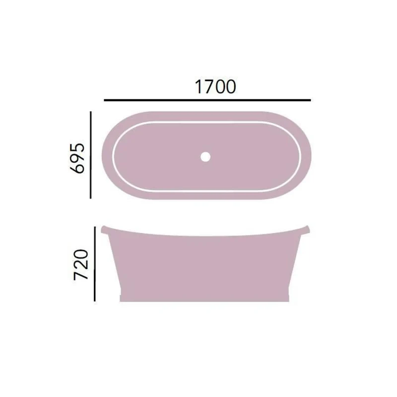 Casa Padrino Luxus Gusseisen Badewanne Carbonfarben / Weiß 170 x 68 x H. 69.5 cm - Gebogene freistehende Badewanne - Barock & Jugendstil Badezimmer Möbel