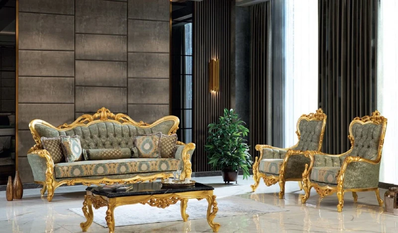 Casa Padrino Luxus Barock Couchtisch Schwarz / Gold 120 x 80 x H. 50 cm - Prunkvoller Massivholz Wohnzimmertisch mit Tischplatte in Marmoroptik - Barock Möbel