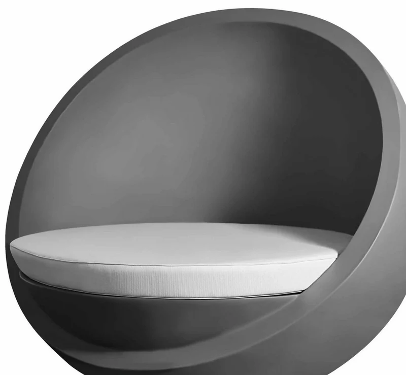 Casa Padrino Designer Liegeinsel Matt Grau / Weiß 140 x 130 x H. 122 cm - Wetterbeständiger Sonneninsel - Garten Terrassen Hotel Möbel - Luxus Qualität