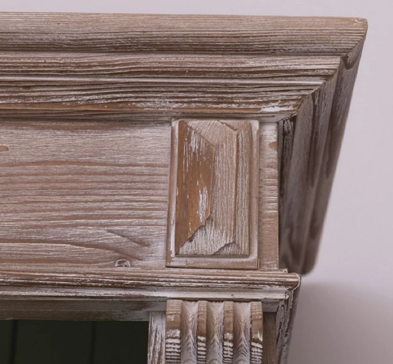 Casa Padrino Landhausstil Bücherschrank Braun / Grün 120 x 37 x H. 197 cm - Massivholz Schrank - Regalschrank - Wohnzimmerschrank - Landhausstil Möbel