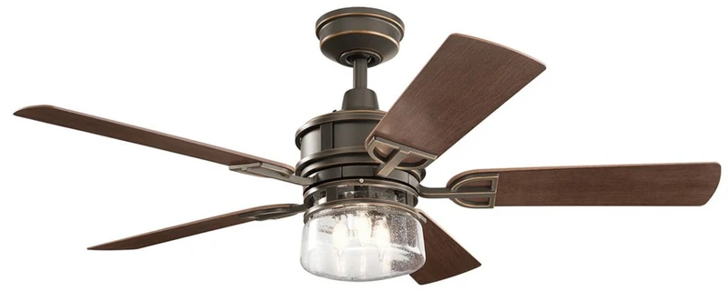 Casa Padrino Luxus Deckenventilator mit LED Beleuchtung und Fernbedienung Bronze / Braun 132 x H. 48 cm - Luxus Qualität