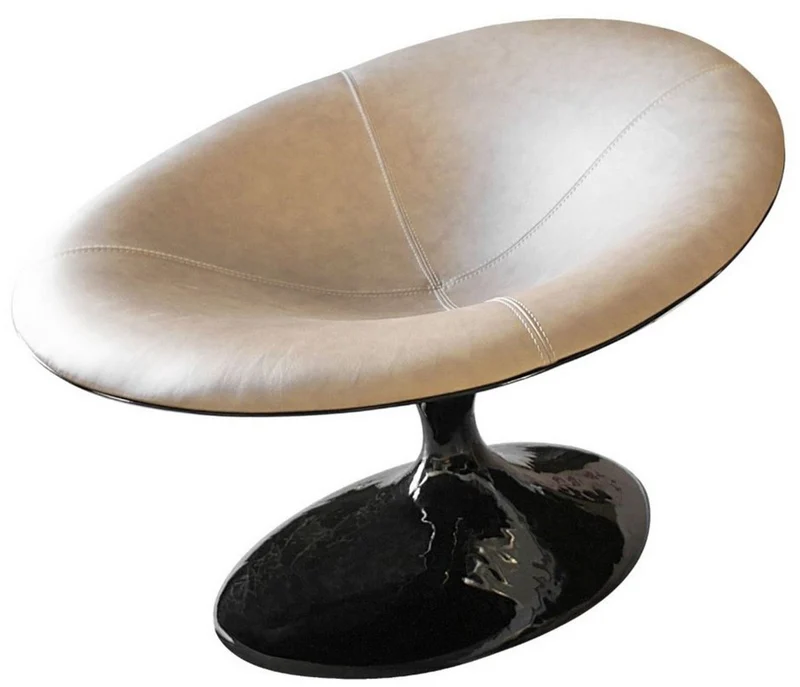 Casa Padrino Designer Sessel Hochglanz Schwarz / Beige 86 x 110 x H. 70 cm - Wohnzimmer Sessel - Hotel Sessel - Designer Möbel - Luxus Qualität