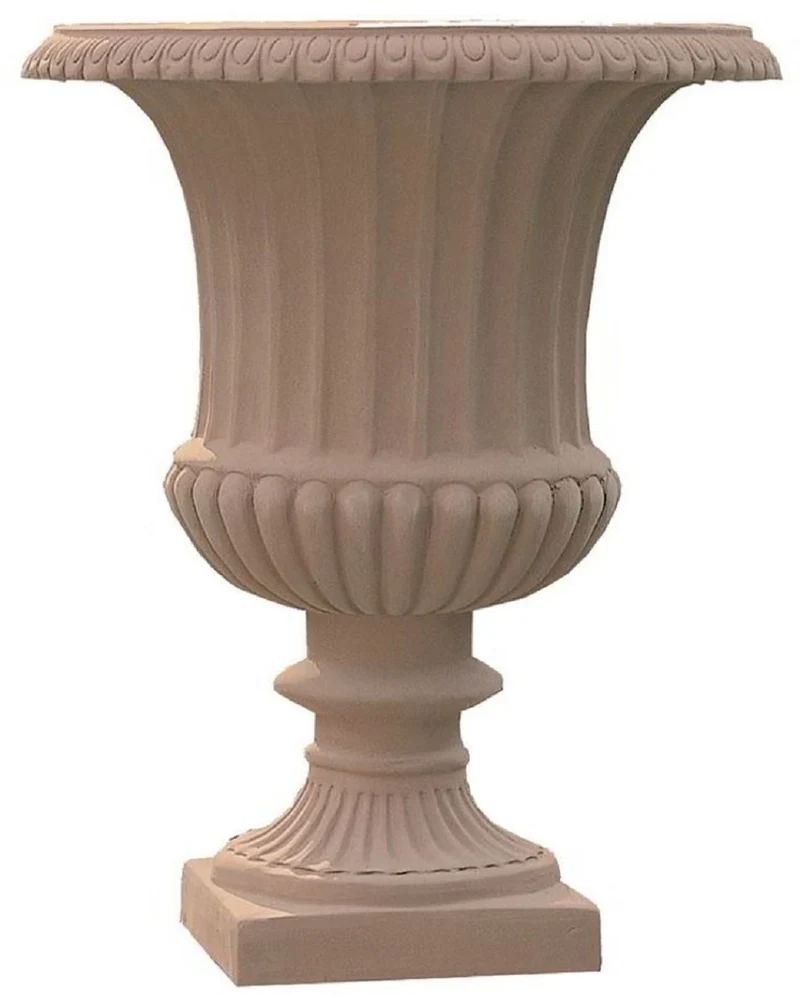 Casa Padrino Barock Blumenvase Terracotta Ø 36 x H. 46 cm - Handgefertigte Keramik Vase - Balkon Terrassen Garten Deko im Barockstil