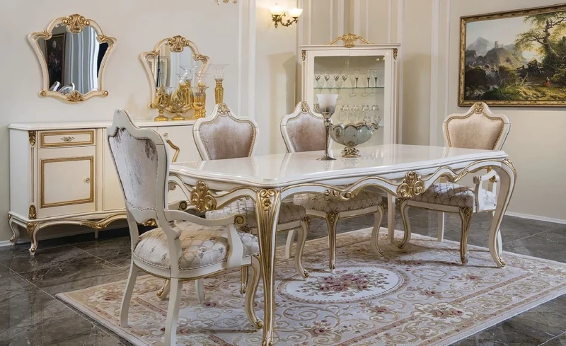 Casa Padrino Luxus Barock Vitrine Weiß / Gold 107 x 41 x H. 178 cm - Massivholz Vitrinenschrank - Barock Möbel - Edel & Prunkvoll