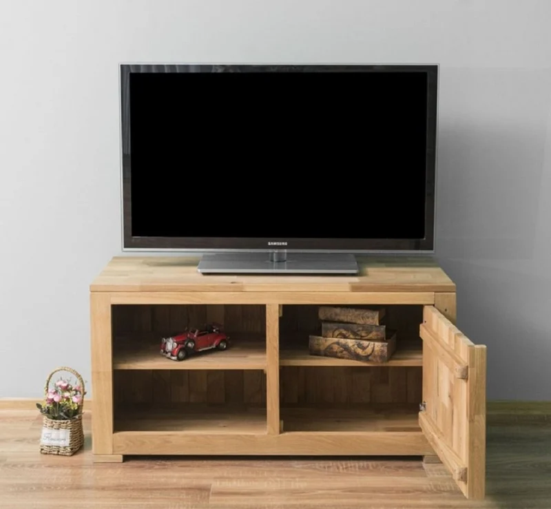 Casa Padrino Landhausstil TV Schrank Naturfarben 120 x 46 x H. 60 cm - Massivholz Sideboard - Landhausstil Wohnzimmer Möbel