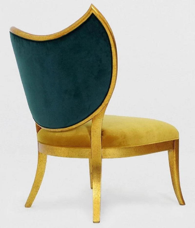 Casa Padrino Luxus Art Deco Sessel Dunkelgrün / Gold / Antik Gold - Handgefertigter Massivholz Lounge Sessel mit edlem Samtstoff - Wohnzimmer Möbel - Art Deco Möbel