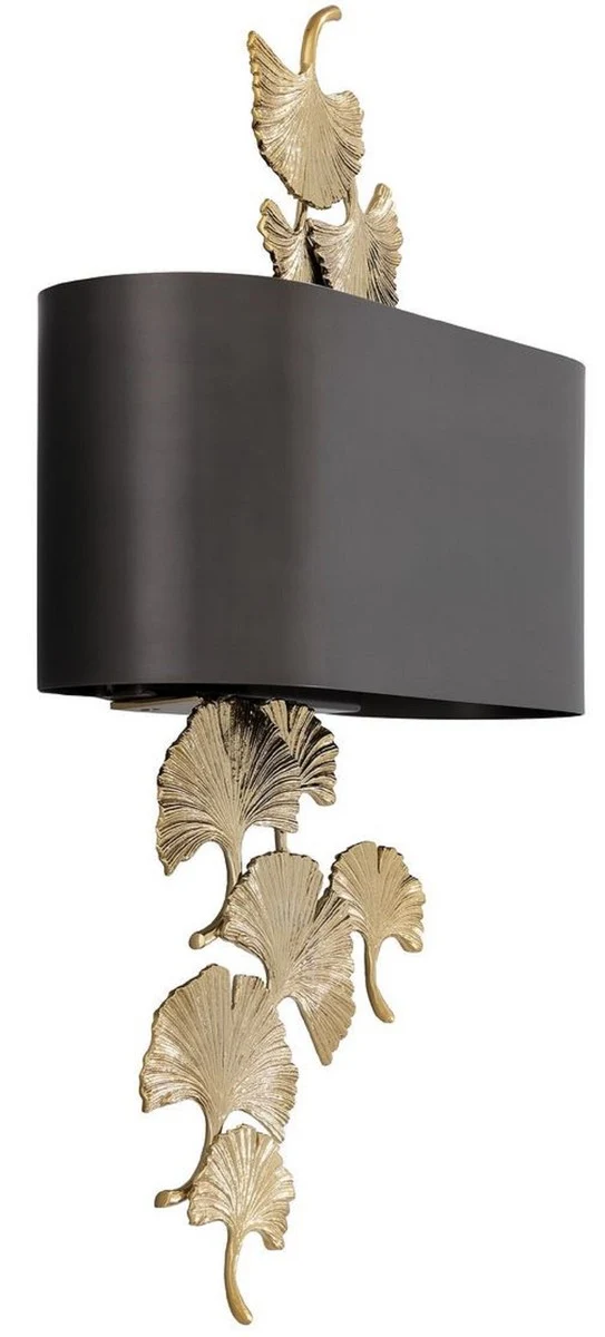 Casa Padrino Designer Wandleuchte Gold / Bronzefarben 36 x 13,5 x H. 61 cm - Hotel & Restaurant Wandlampe - Luxus Qualität