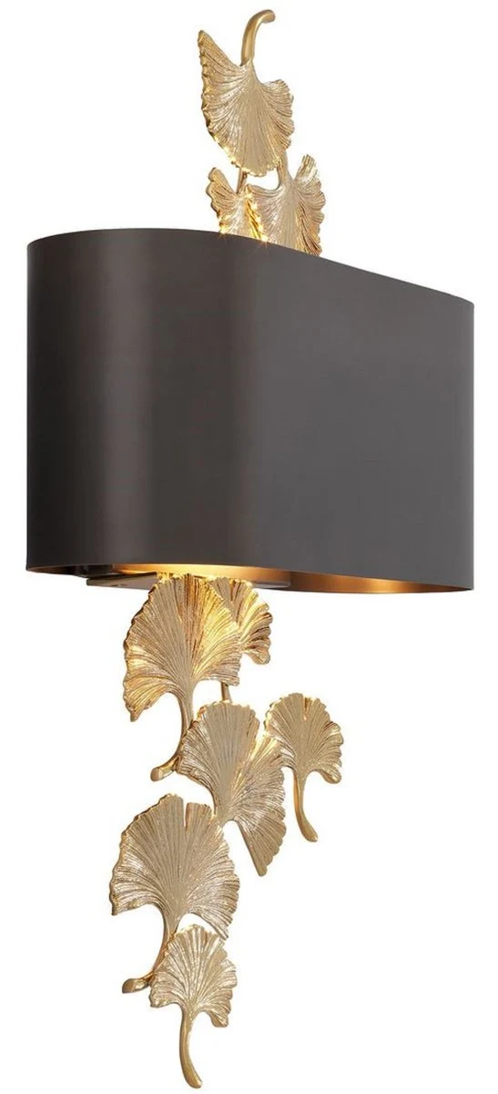 Casa Padrino Designer Wandleuchte Gold / Bronzefarben 36 x 13,5 x H. 61 cm - Hotel & Restaurant Wandlampe - Luxus Qualität