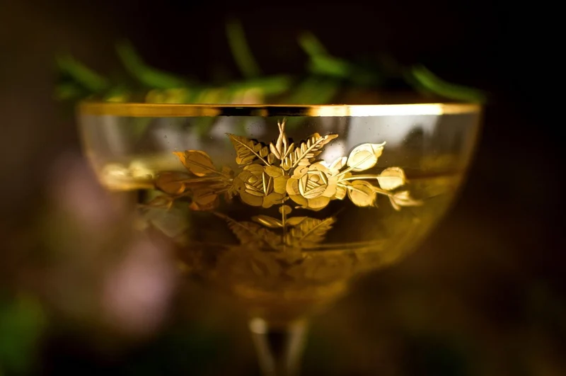 Casa Padrino Luxus Barock Champagnerglas 6er Set Gold Ø 11,5 x H. 16 cm - Handgefertigte und handgravierte Champagner Gläser - Hotel & Restaurant Accessoires - Luxus Qualität