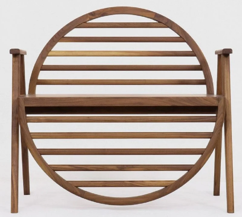 Casa Padrino Luxus Sitzbank Braun 86 x 58 x H. 81 cm - Massivholz Bank mit Armlehnen - Garten Terrassen Gastronomie Möbel