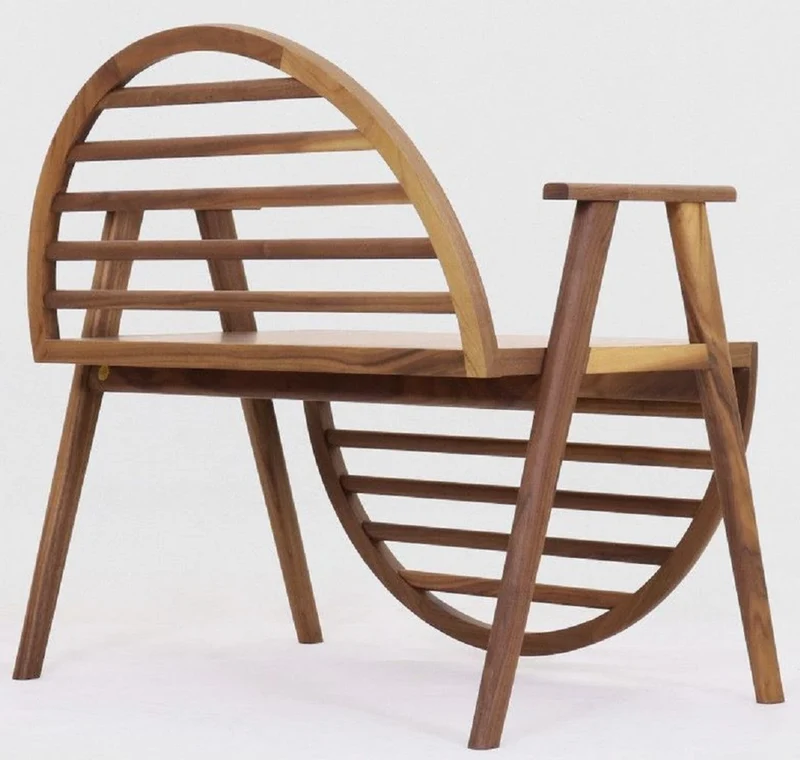 Casa Padrino Luxus Sitzbank Braun 86 x 58 x H. 81 cm - Massivholz Bank mit Armlehnen - Garten Terrassen Gastronomie Möbel