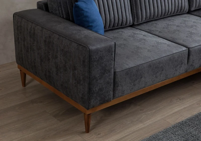 Casa Padrino Luxus Ecksofa Grau / Braun 265 x 180 x H. 70 cm - Elegantes Wohnzimmer Sofa - Luxus Möbel