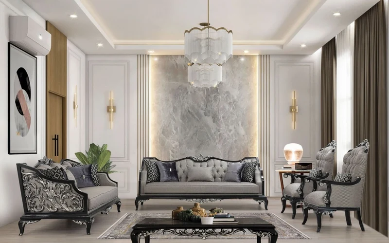 Casa Padrino Luxus Barock Couchtisch Schwarz / Silber - Prunkvoller Wohnzimmertisch im Barockstil - Handgefertigter Massivholz Tisch - Barock Wohnzimmer Möbel