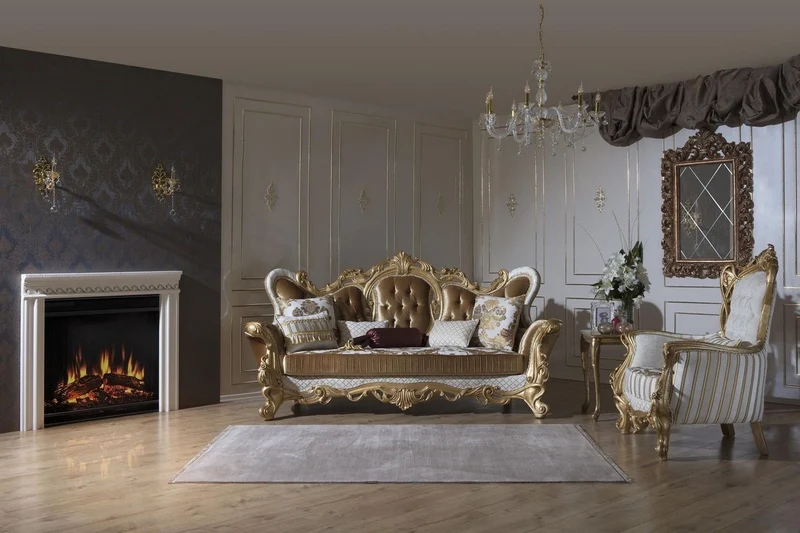 Casa Padrino Luxus Barock Sessel Weiß / Gold 100 x 80 x H. 124 cm - Wohnzimmer Sessel mit elegantem Muster und dekorativem Kissen - Barock Möbel - Edel & Prunkvoll