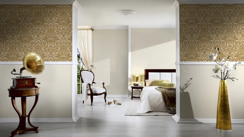 Casa Padrino Designer Vliestapete - Creme Unifarben - Luxus Tapete - Hochwertige Qualität